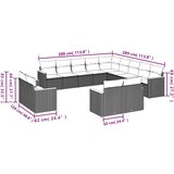  13-dijelni set vrtnih sofa od poliratana s jastucima sivi | shoptok.hr
