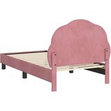  Otroški posteljni okvir z vznožjem Roza 80 x 160 cm Žamet, (5000104697) | Shoptok.si