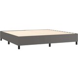 vidaXL Krevet s oprugama i madracem sivi 200x200 cm od umjetne kože | shoptok.hr