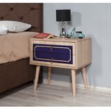 Hanah home Two 620 Noćni ormarić, 2 ladice, 60x61x40cm, Krem-plava | Eponuda.ba