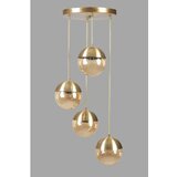 Opviq Küre 4 Lü tepsili eskitme bal Camlı Sarkıt gold chandelier | ePonuda.com