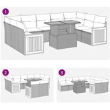  Vrtna garnitura - 10-dijelni set vrtnih sofa s jastucima crni poliratana bagrem - Crna sa spremištem 1 | shoptok.hr