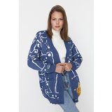 Trendyol Indigo Cat Patterned Knitwear Cardigan | shoptok.hr