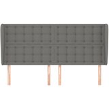  Uzglavlje s ušima tamnosivo 203x23x118/128 cm od tkanine | shoptok.hr