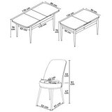 Hanah home zen - white, cappuccino whitecappuccino extendable dining table & chairs set (7 pieces) | Eponuda.com