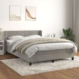  Box spring postelja z vzmetnico svetlo siva 140x200 cm žamet, (20846734) Cene