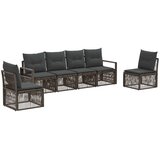 vidaXL Vrtna sedežna garnitura 6 pcs Siva poli ratan, (5000270205) | Shoptok.si