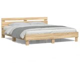 vidaXL Okvir za krevet s uzglavljem i LED boja hrasta sonome 200x200cm Cijene