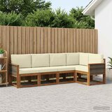  Set vanjskih sofa 5 kom. Prirodna i krem Poliester Smeđa 243 x 124,5 x 73 cm | shoptok.hr