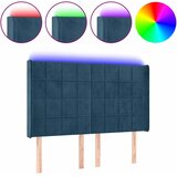  LED uzglavlje tamnoplavo 147x16x118/128 cm baršunasto | shoptok.hr