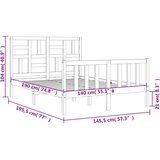  Kreveta s uzglavljem bijeli 140 x 190 cm od masivnog drva | shoptok.hr