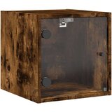  Noćni ormarić sa staklenim vratima boja hrasta 35 x 37 x 35 cm | shoptok.hr