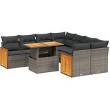 9-dijelni set vrtnih sofa od poliratana s jastucima sivi | shoptok.hr