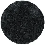 Antracitno sivi okrugao tepih ø 80 cm Fluffy –