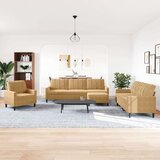 vidaXL Sedežna garnitura 4-delna z blazinami rjav žamet | Shoptok.si