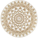 vidaXL Preproga iz jute z belim potiskom ročno izdelana 120 cm, (20668757) | Shoptok.si
