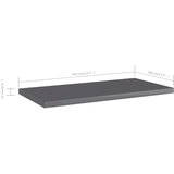 Police za knjige 8 kom visoki sjaj sive 40x20x1,5 cm od iverice | Eponuda.ba