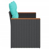  Vrtna sofa s jastucima za 2 osobe, crna, poli ratan | shoptok.hr