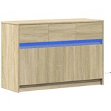 TV ormarić s LED svjetlima boja hrasta 91x34x61 cm drveni | shoptok.hr