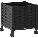  Vrtni saksija s kotačima Crna 40 x 40 x 44 cm PP - Crna 40 x 40 x 38 cm s kotačima | shoptok.hr