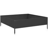 vidaXL Vrtna visoka greda črna 100x100x33,5 cm jeklo | Shoptok.si