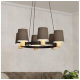 Eglo Edale viseća lampa 6xE27, Ø70 cm, crna/drvo/cappuccino, 43781 | shoptok.hr