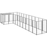 vidaXL pasji boks črn 7,26 m² jeklo | Shoptok.si