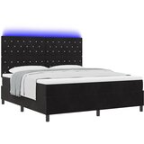 vidaXL okvir kreveta s madracem i led-om crna 180x200 cm baršun | shoptok.hr