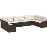  Sjedeća garnitura za vrt 10 kom. Smeđa i krem poliratan 344 x 178,5 x 69 cm | shoptok.hr