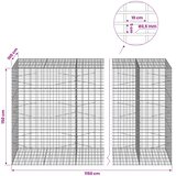  Gabion s žicom debljine 3,5 mm i mrežom 5x10 cm 1150x100x150 cm Slike