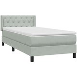 Box Spring krevet s madracem svijetlo sivi 80x210 cm baršun | shoptok.hr