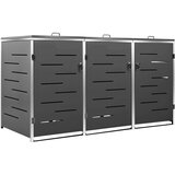  Trojna lopa za smetnjak 207x77,5x115 cm nerjaveče jeklo, (20753229) | Shoptok.si