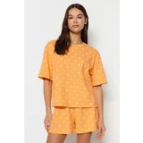 Trendyol Pajama Set - Orange - Polka dot