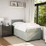 Box spring krevet s madracem svjetlosivi 80 x 200 cm baršunasti | shoptok.hr
