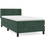 Box spring krevet s madracem tamnozeleni 90x200 cm baršunasti | shoptok.hr