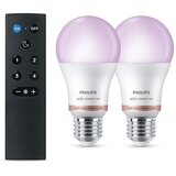  Komplet 2x LED RGB prigušiva sijalica Philips SMART A60 E27/8,5W/230V 2200-6500K + daljinski upravljač Cene