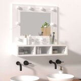 Ormarić s ogledalom i LED svjetlima sjajni bijeli 60x31 5x62 cm | shoptok.hr