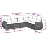 vidaXL 6-dijelni set vrtnih sofa od poliratana s jastucima smeđi | shoptok.hr