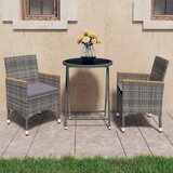 vidaXL 3-dijelni vrtni bistro set od poliratana i kaljenog stakla sivi | shoptok.hr