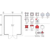 Male kuće Drvena vrtna kućica Britta C 320 × 350 cm sa šindrom | shoptok.hr