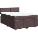 vidaXL Box spring postelja z vzmetnico temno rjava 160x200 cm blago, (21310806) | Shoptok.si