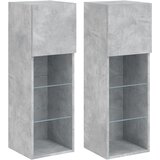 vidaXL TV omarica z LED lučkami 2 kosa betonsko siva 30,5x30x90 cm, (20977718) | Shoptok.si