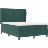 Box Spring Krevet s Madracem - Tamnozelena 140x200 cm Baršun | shoptok.hr