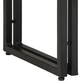 vidaXL Krajnji stolovi Prirodno drvo, crno Čvrsto drvo bagrema, metal | shoptok.hr