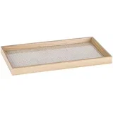 Pladenj 40x20xh4cm / pravokoten / les, steklo, (5000200309)