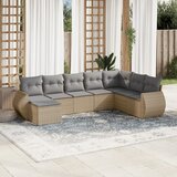  8-dijelni set vrtnih sofa od poliratana s jastucima bež | shoptok.hr