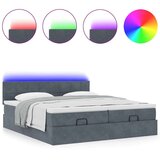 vidaXL Otomanski posteljni okvir z vzmetnicami siv 180x200cm žamet | Shoptok.si