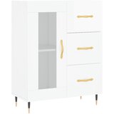 The Living Store Komoda visok sijaj bela 69,5x34x90 cm inženirski les - Komoda, (21503367) | Shoptok.si