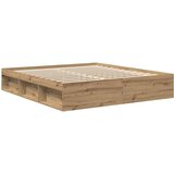 Okvir kreveta bez madraca boja hrasta artisan 200x200 cm | shoptok.hr