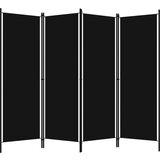 vidaXL Sobna pregrada s 4 panela crna 200 x 180 cm | shoptok.hr